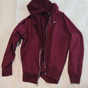 Nike Burgundy Zip-Up Hoodie